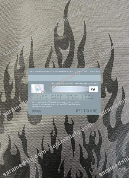 Australia Aveo bank visa card photolook back